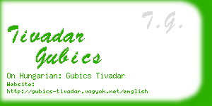 tivadar gubics business card